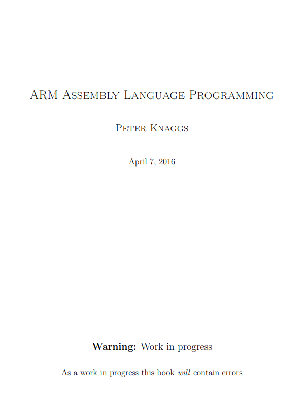 ARM Assembly Language Programming