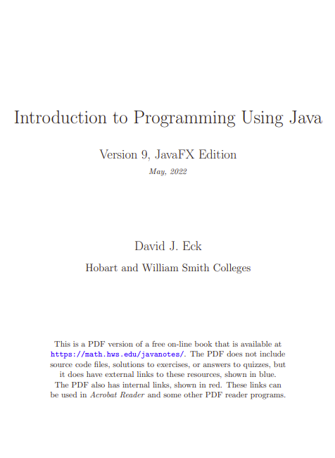 Introduction to Programming Using Java