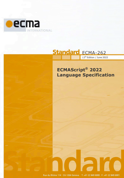 Standard ECMA-262 ECMAScript 2016 Language Specification