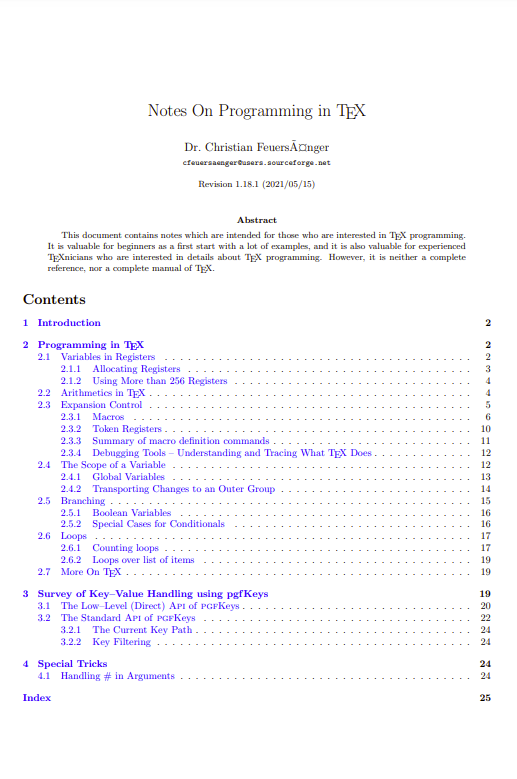 Notes On Programming in TeX