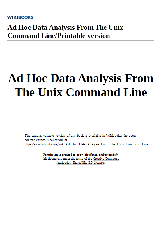 Ad Hoc Data Analysis From The Unix Command Line