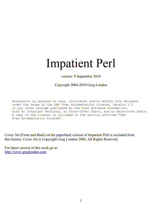 Impatient Perl