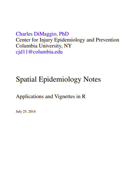 Spatial Epidemiology Notes