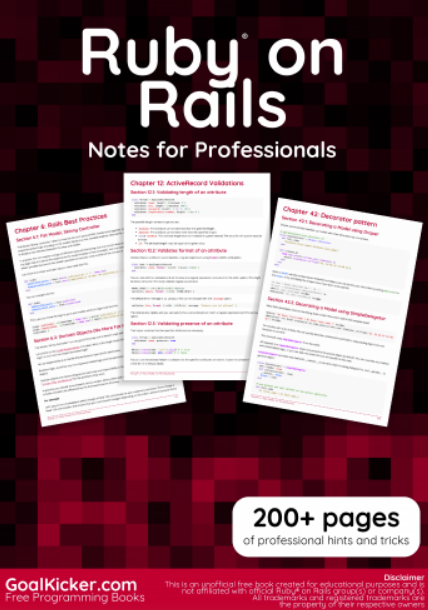 Ruby on Rails Notes for Professionals book