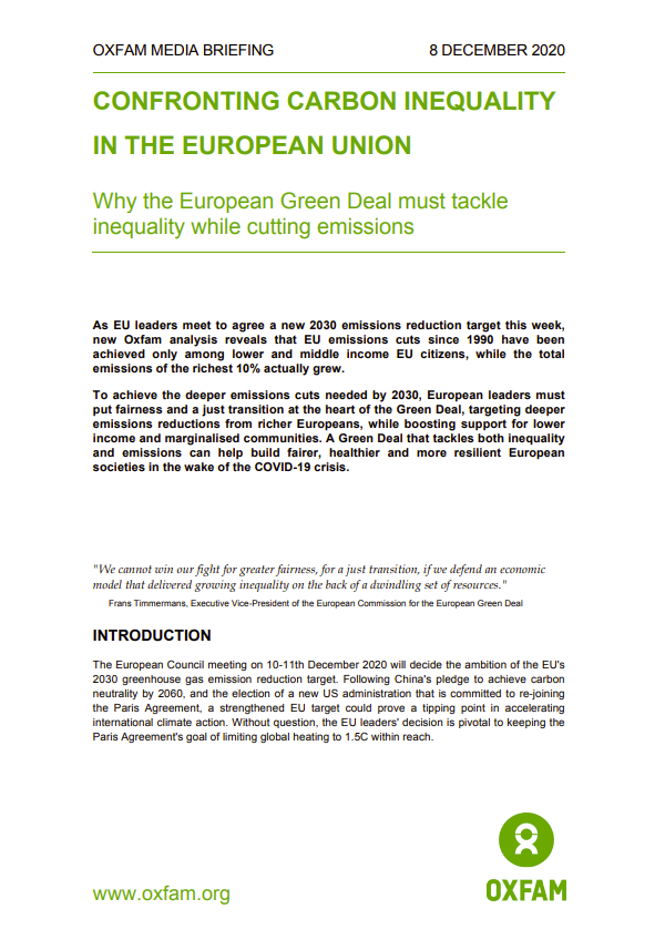 Confronting carbon inequality in the European Union