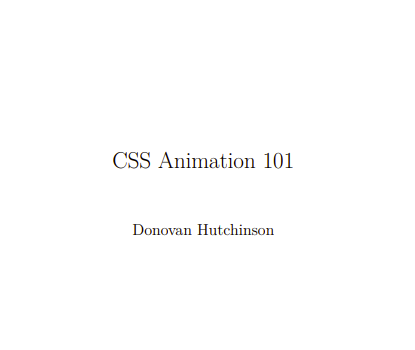 CSS Animation 101