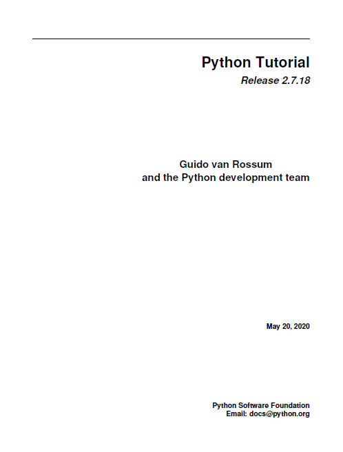 Python 2 Official Documentation