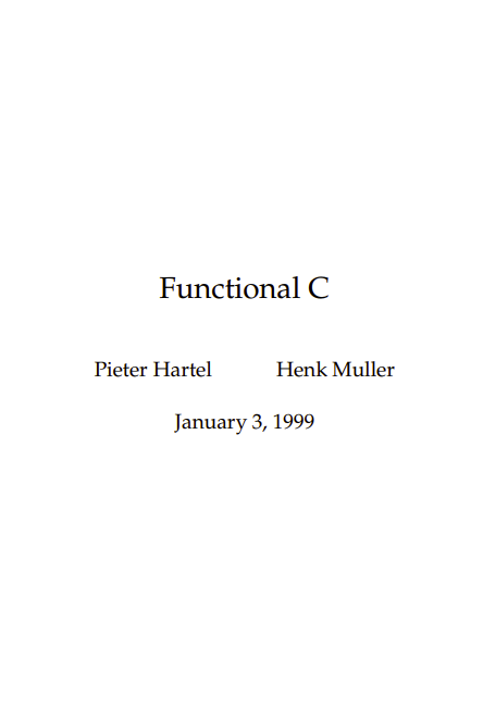 Functional C (1997)