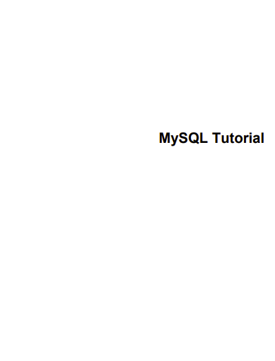 MySQL 8.0 Tutorial Excerpt