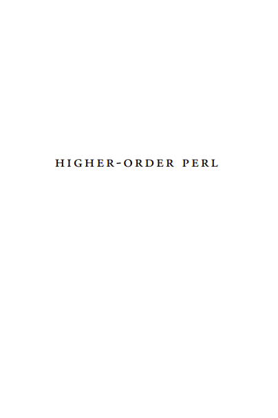 Higher-Order Perl