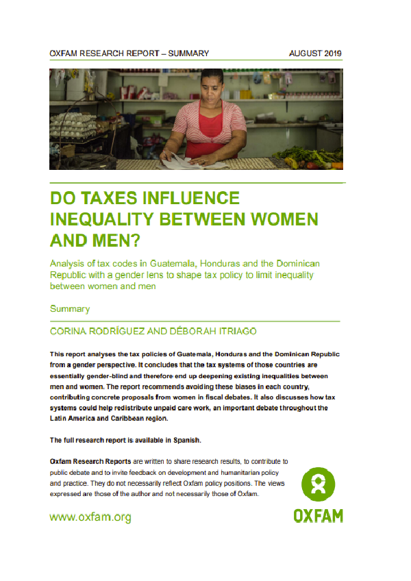 Do taxes influence inequality between women and men?