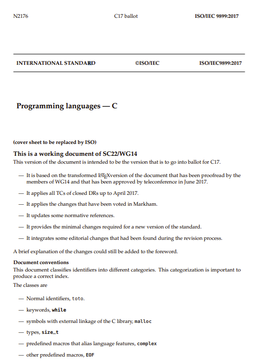 Programming languages — C