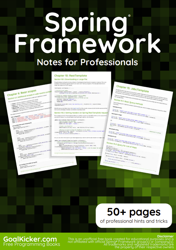 Spring Framework Notes for Professionals