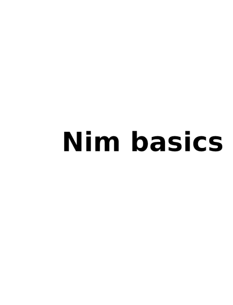 Nim Basics