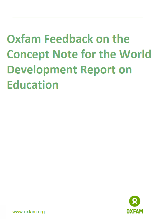 Oxfam comments to the World Development Report on Education concept note
