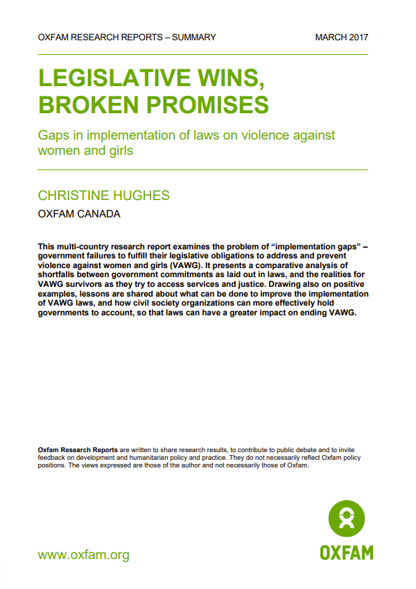 Legislative wins, broken promises: Gaps in implementation of laws on violence against women and girls