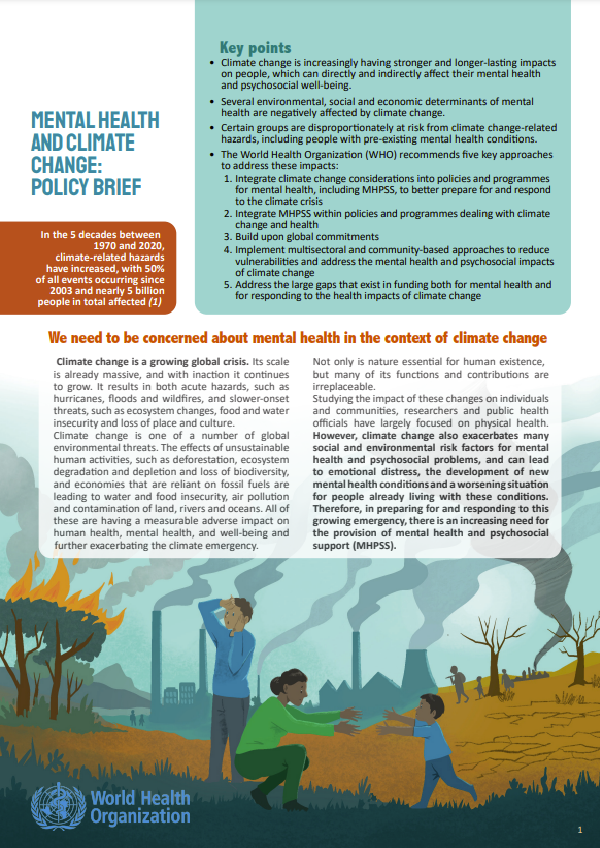 Mental health and Climate Change: Policy Brief