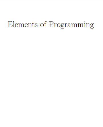 Elements of Programming