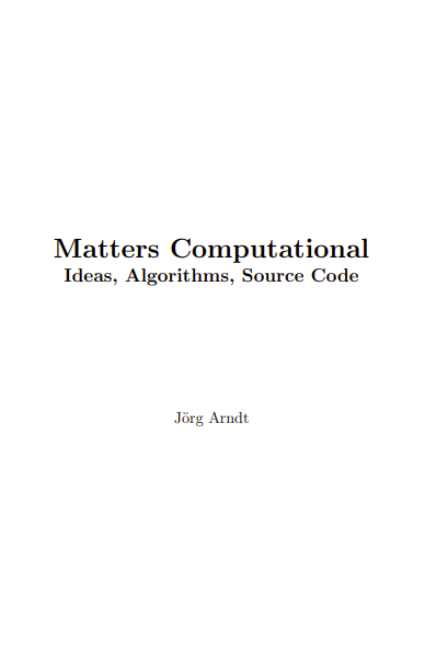 Matters Computational: Ideas, Algorithms, Source Code
