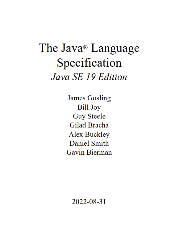 The Java Language Specification