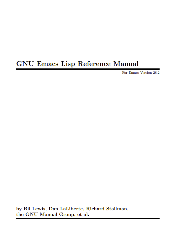 GNU Emacs Lisp Reference Manual