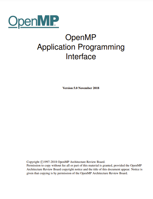 OpenMP Application Programming Interface Standard Version 5.0