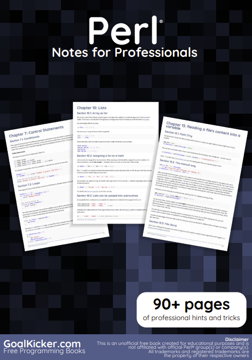 Perl Notes for Professionals
