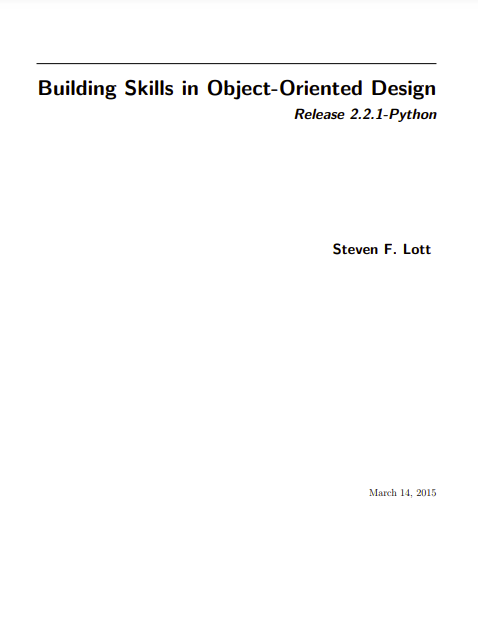 Building Skills in Object-Oriented Design