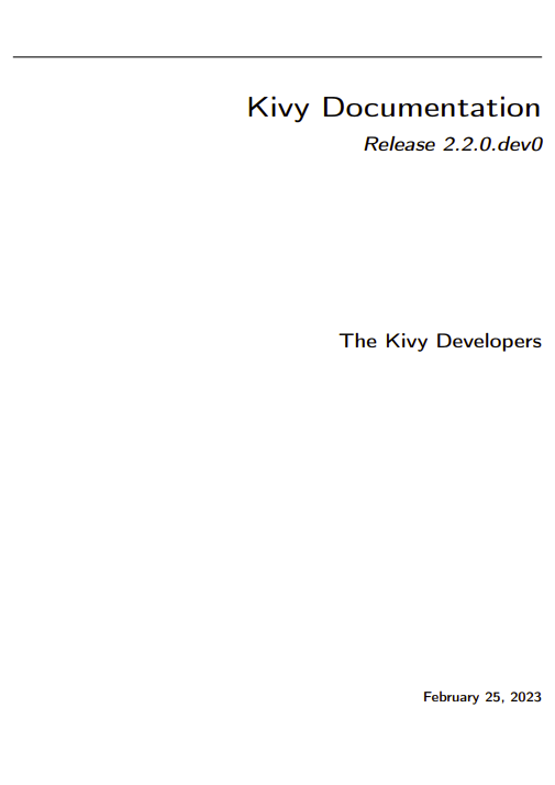Kivy Programming Guide