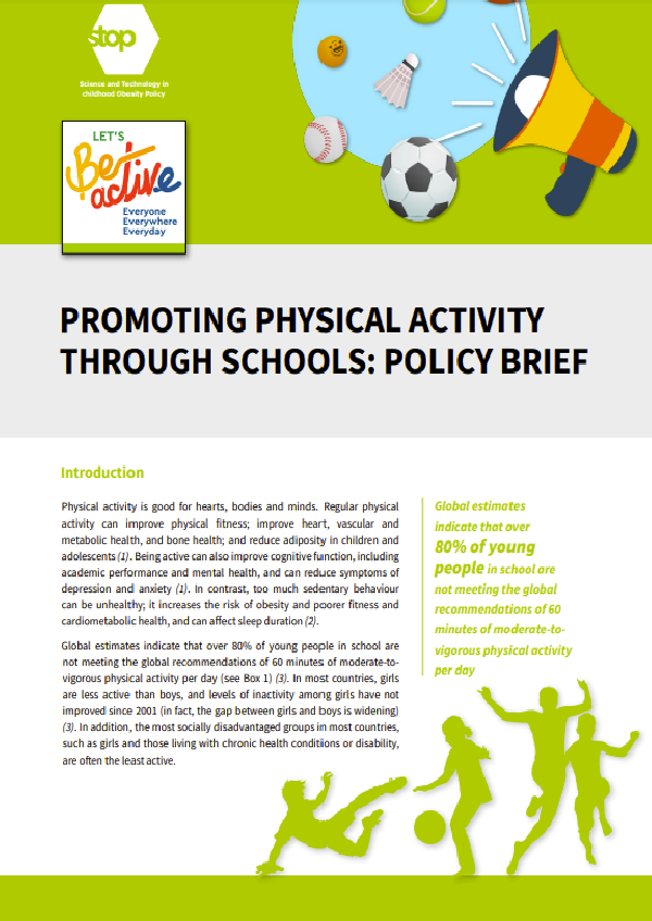 Promoting physical activity through schools: policy brief