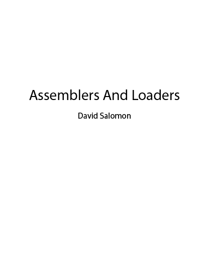Assemblers And Loaders