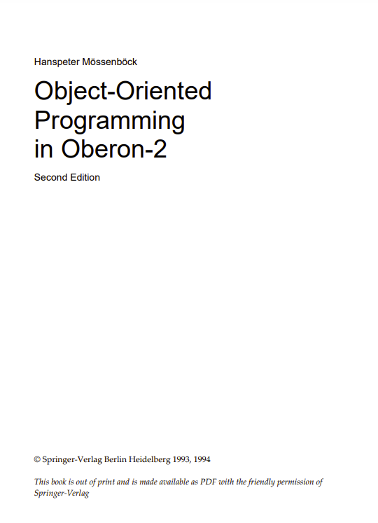 Object-Oriented Programming in Oberon-2