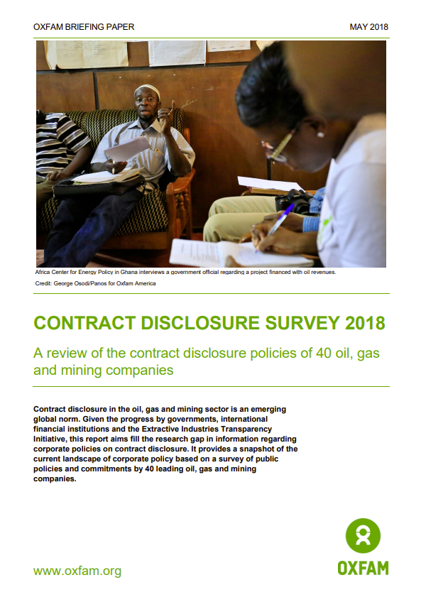 Contract Disclosure Survey: A review of the contract disclosure policies of 40 oil, gas and mining companies