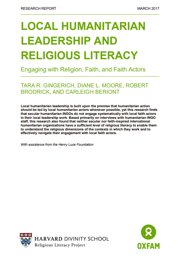Local humanitarian leadership and religious literacy-Engaging with religion, faith, and faith actors