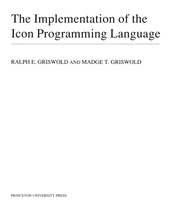 The Implementation of the Icon Programming Language