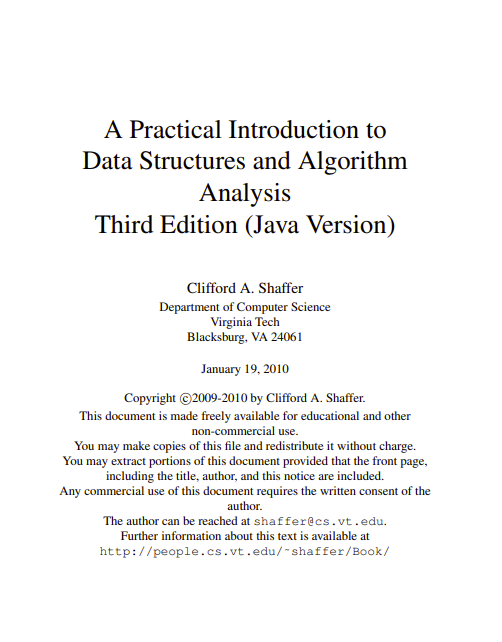 A Practical Introduction to Data Structures and Algorithm Analysis Third Edition (Java Version)