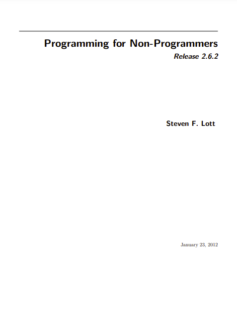 Programming for Non-Programmers