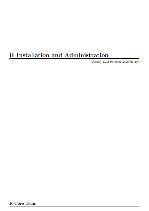 R Installation and Administration