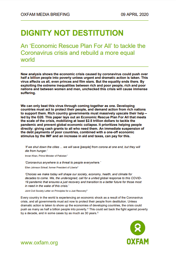 Dignity not destitution