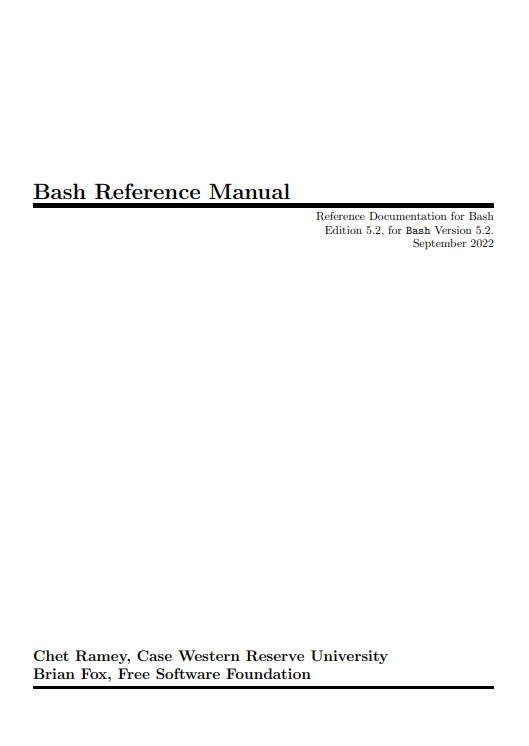 Bash Reference Manual