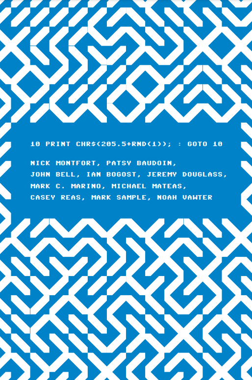 10 PRINT CHR$(205.5+RND(1)); : GOTO 10