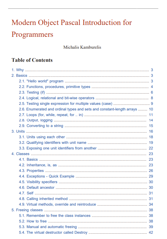 Modern Object Pascal Introduction for Programmers
