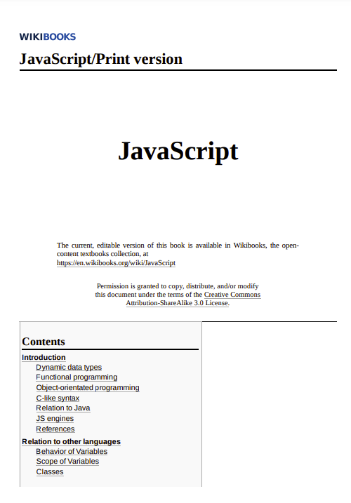 JavaScript Wikibook