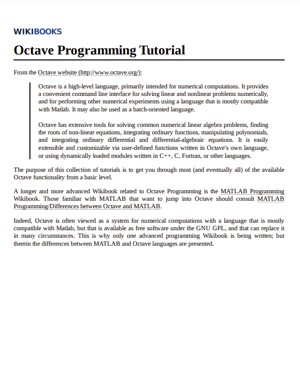 Octave Programming