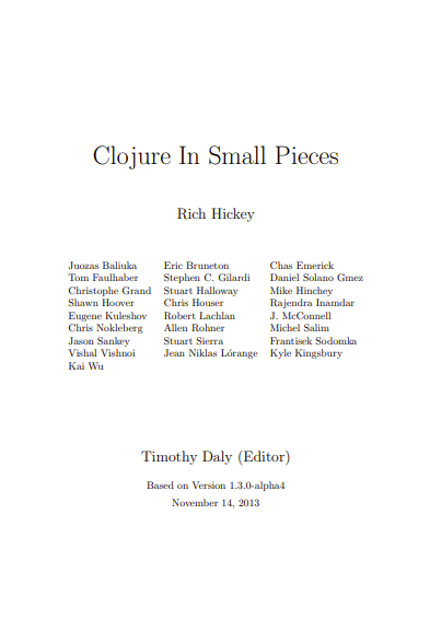 Clojure In Small Pieces