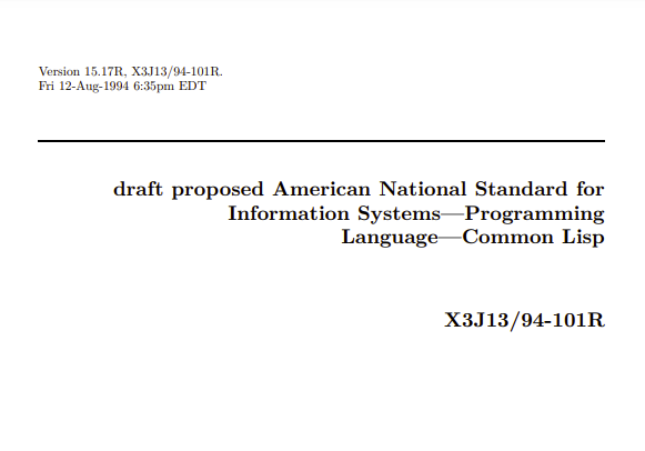 ANSI Common Lisp Standard