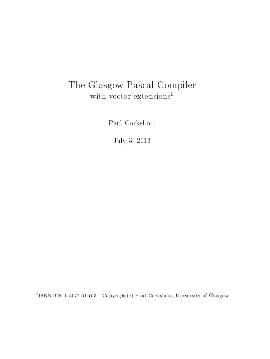 Vector Pascal Reference Manual