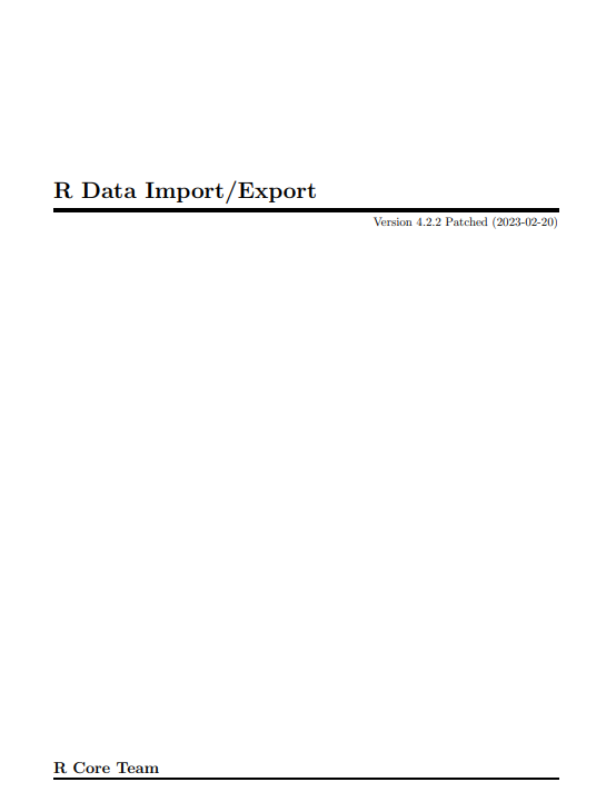 R Data Import/Export