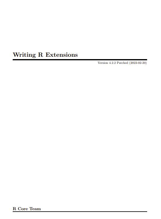 Writing R Extensions