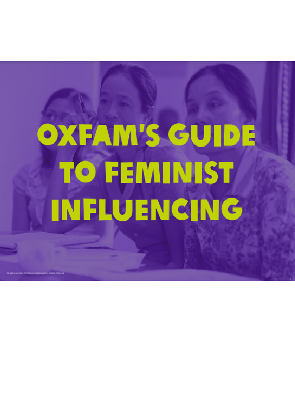 Oxfam’s guide to feminist influencing